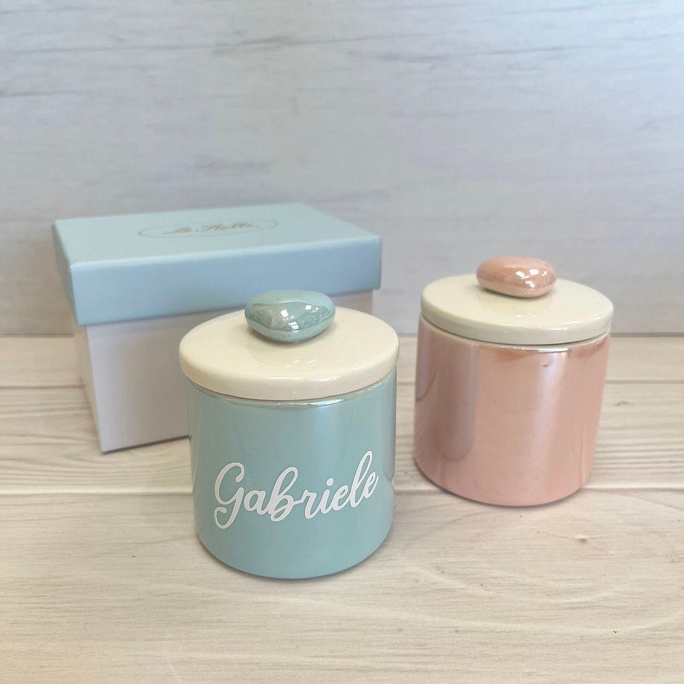 Miniatura: Bomboniera Candela con Cuore Azzurro / Rosa