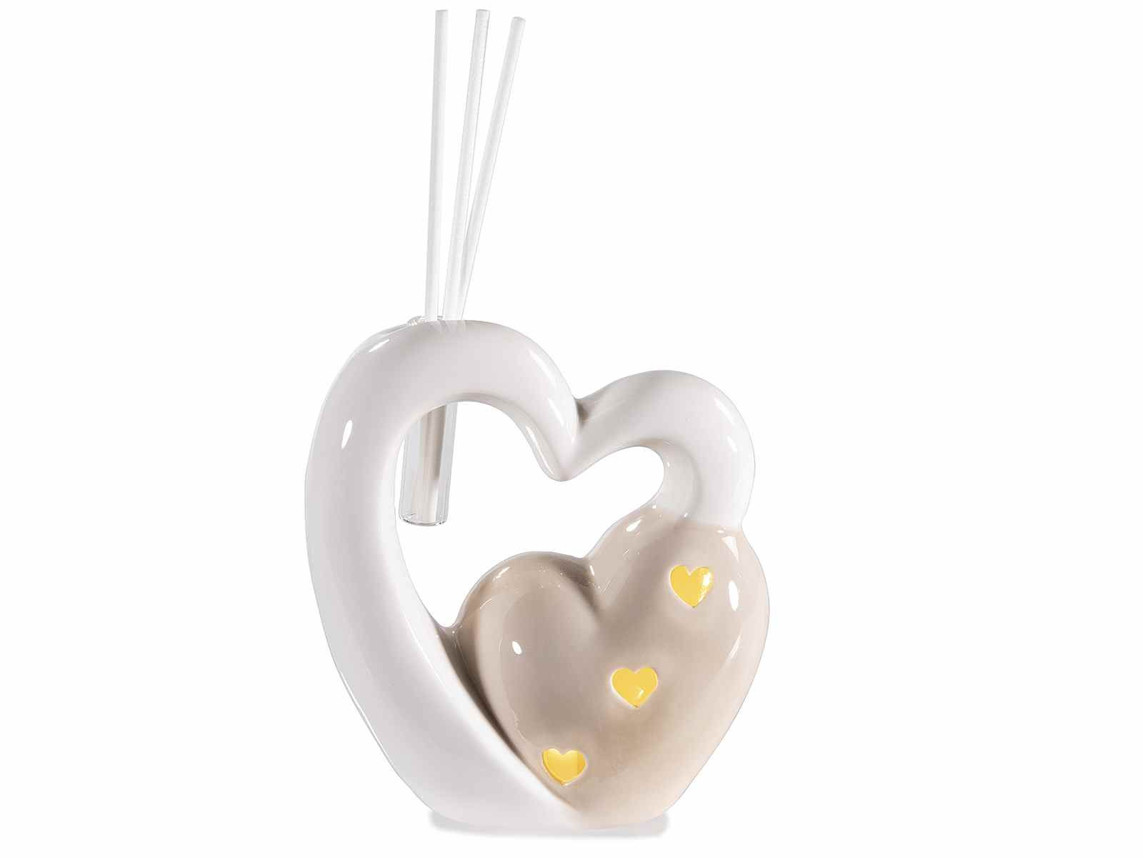 Bomboniera Profumatore Doppio Cuore con Luce Led