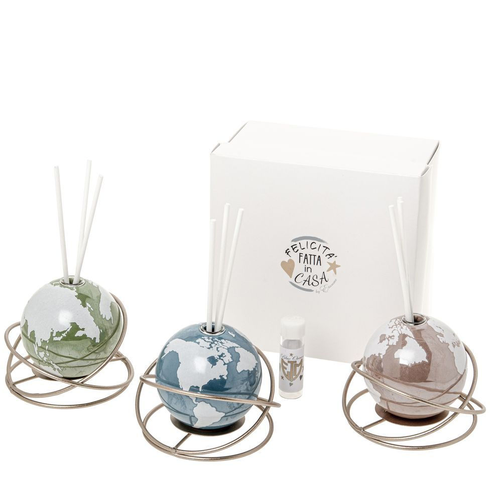 Bomboniera Profumatore Mappamondo con Intreccio - Colorato