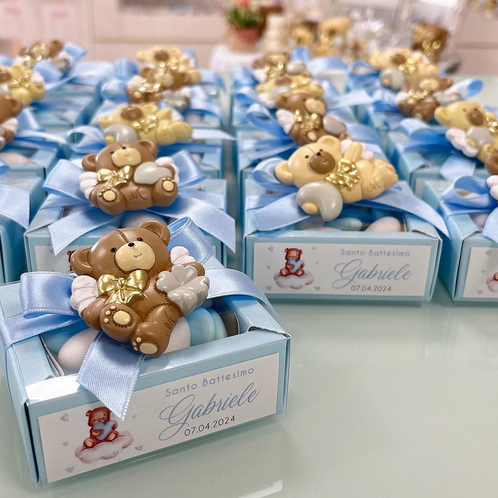 Miniatura: Bomboniera Scatola Confetti e Calamita Orsetto