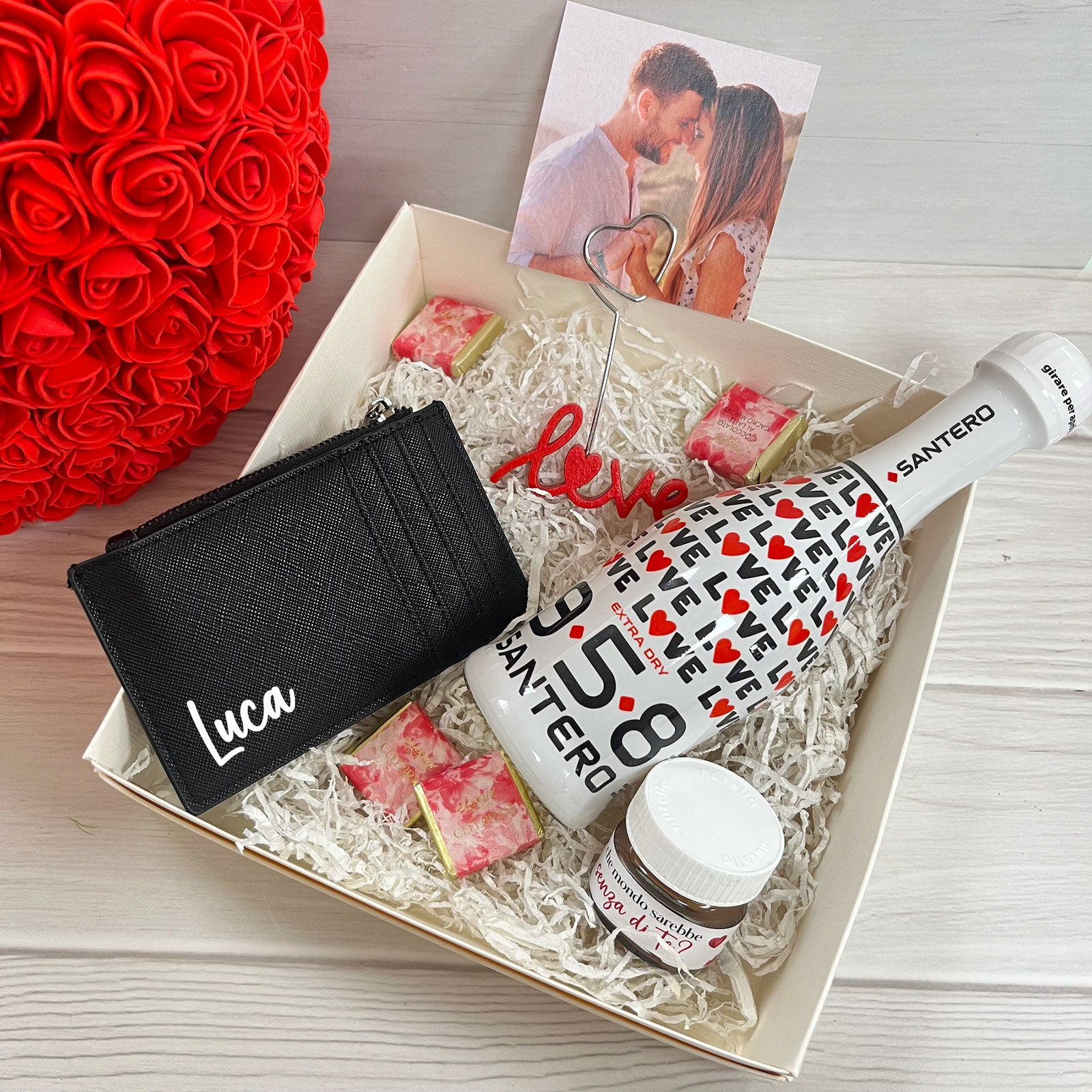 Box San Valentino con Portacarte Uomo e Foto Personalizzata