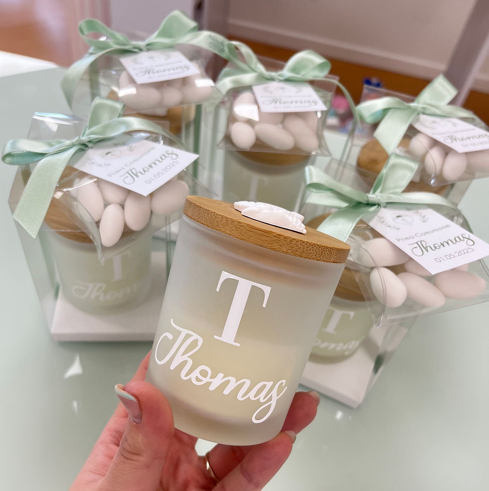 Miniatura: Bomboniera Candela Personalizzata con Nome - Comunione