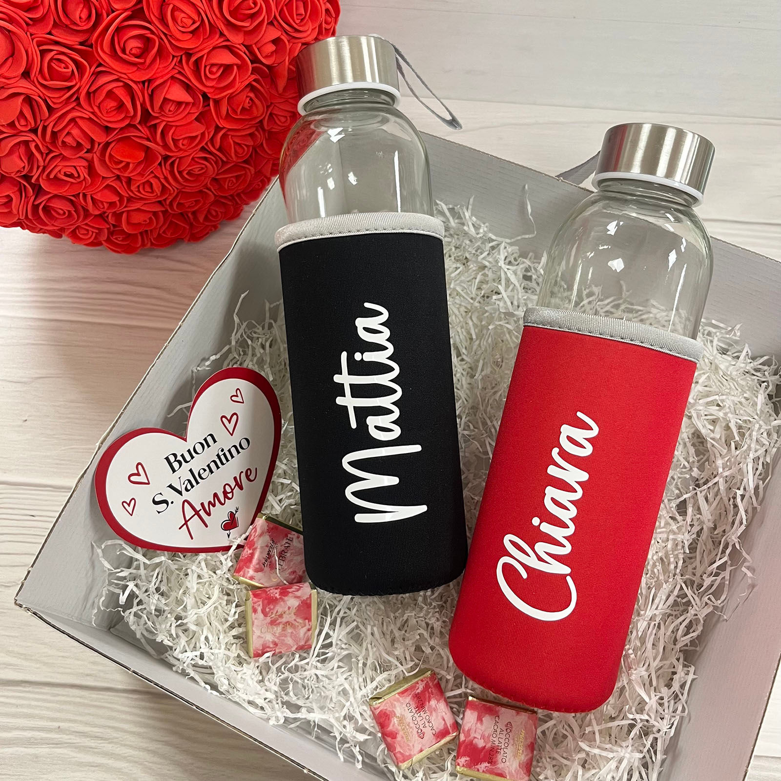 Box San Valentino con 2 Borracce Personalizzate