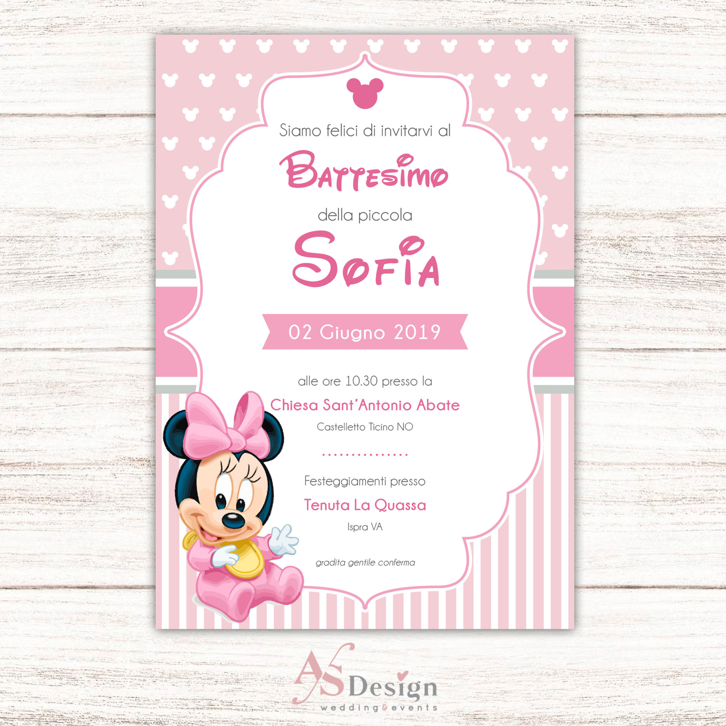 Invito "Disney Minnie"