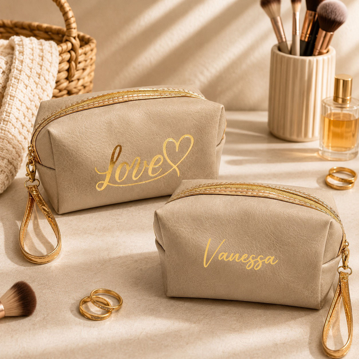 Astuccio Beauty "Love" con Nome - Avorio