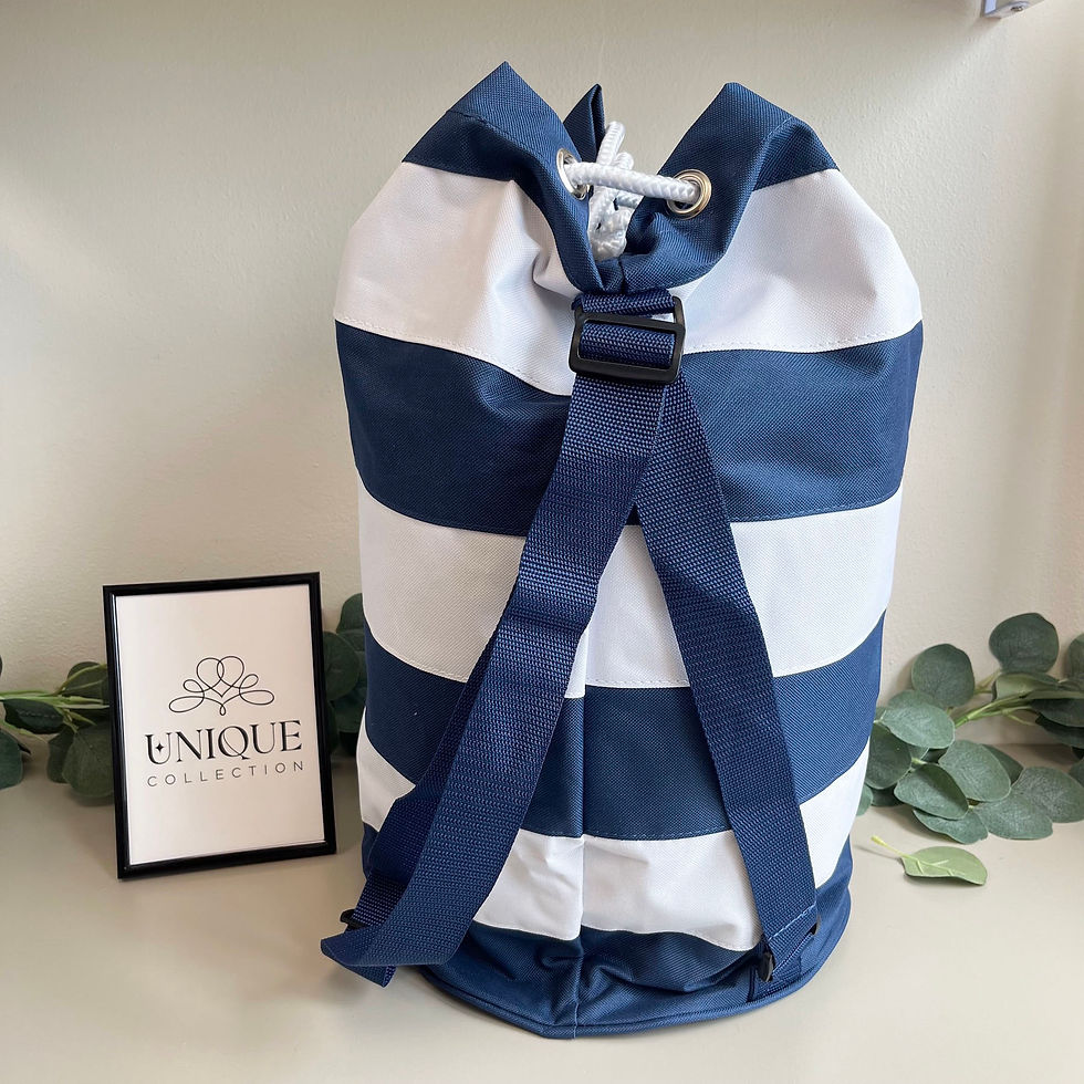 Miniatura: Sacca mare a righe bianche e blu personalizzata