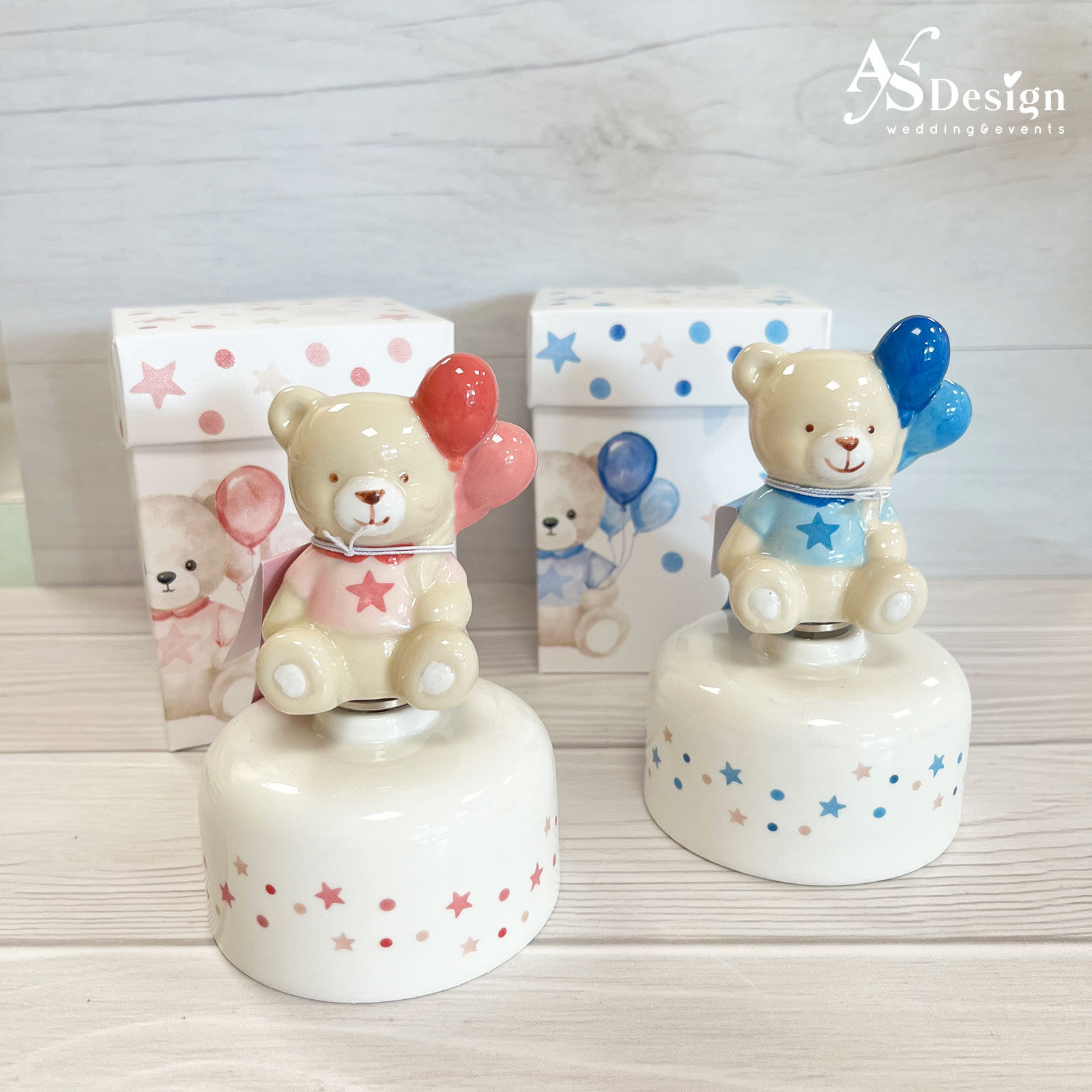 Bomboniera Carillon Orsetto con Palloncini