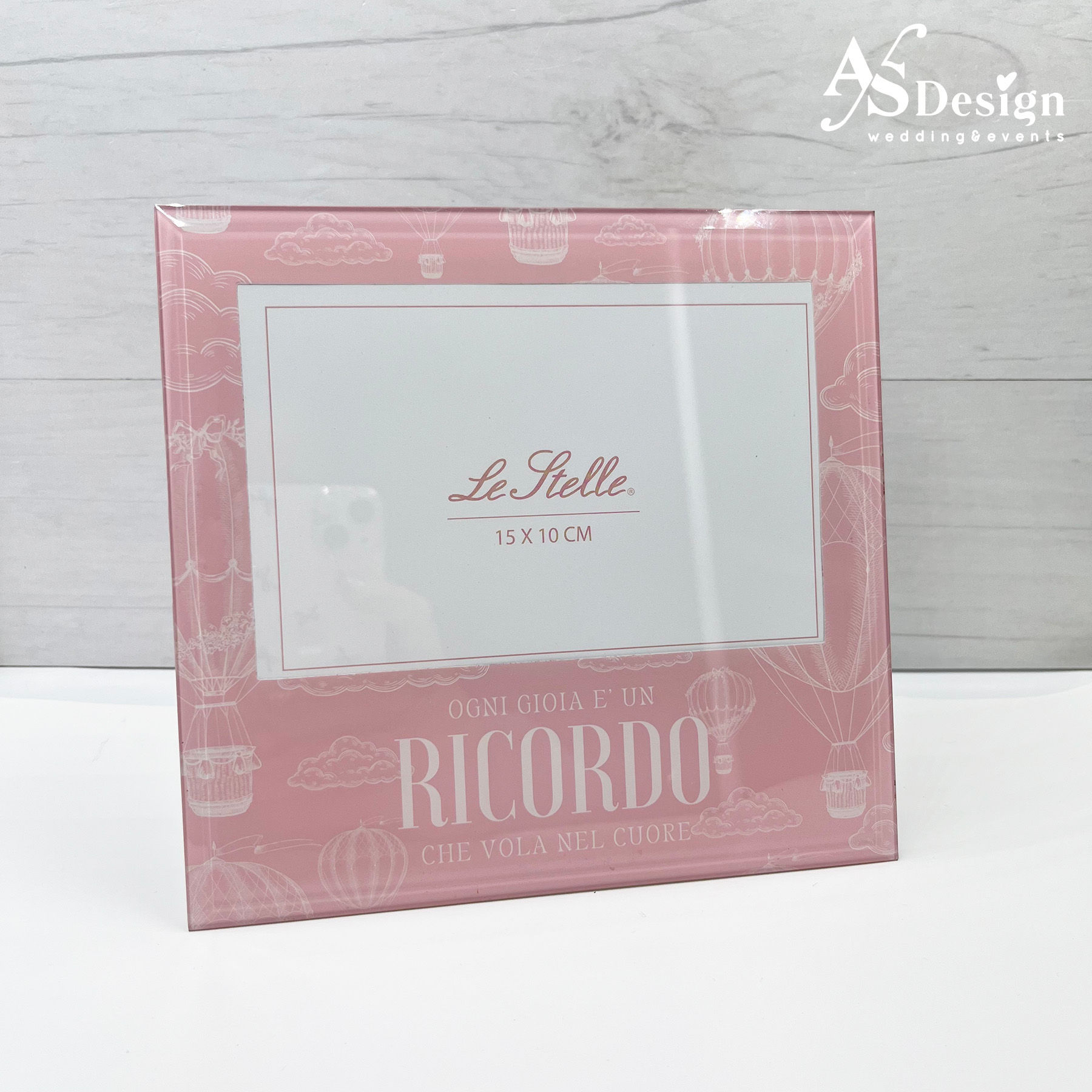 Bomboniera Cornice Portafoto Vetro Mongolfiere