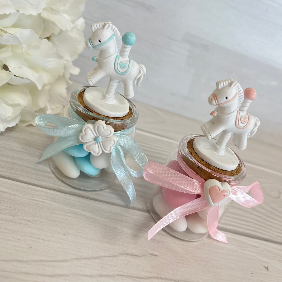Miniatura: Barattolo Porta Confetti con Cavallino