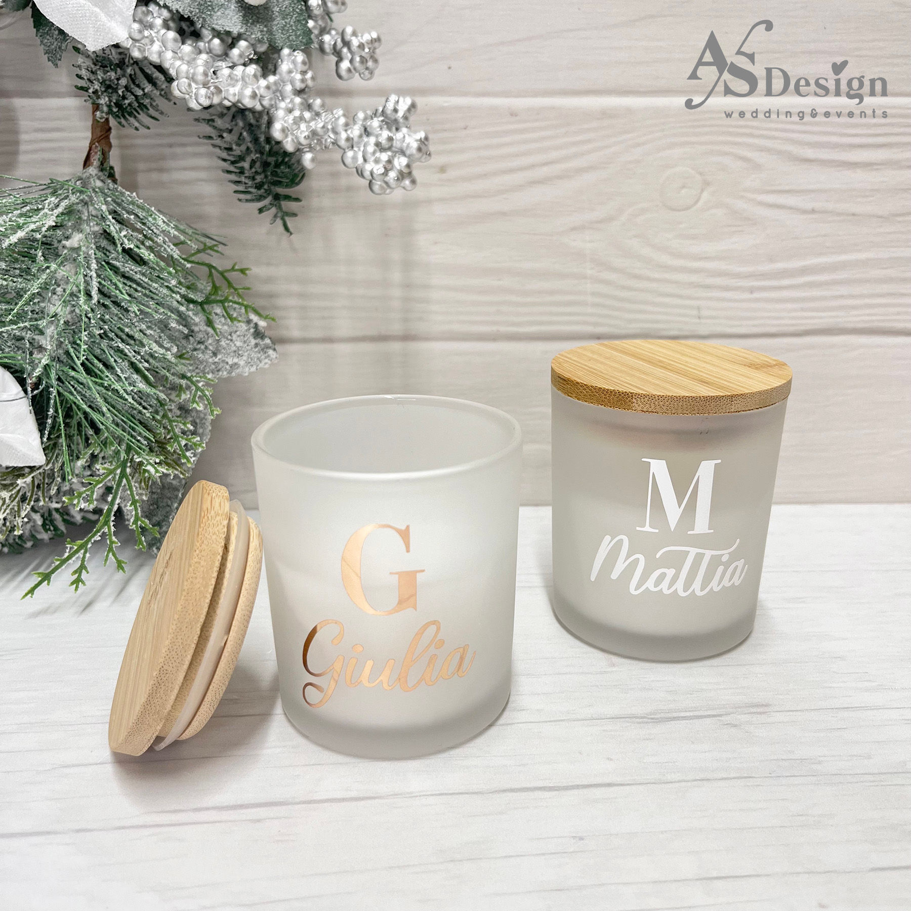 Candela Satinata Profumata Personalizzata con Nome