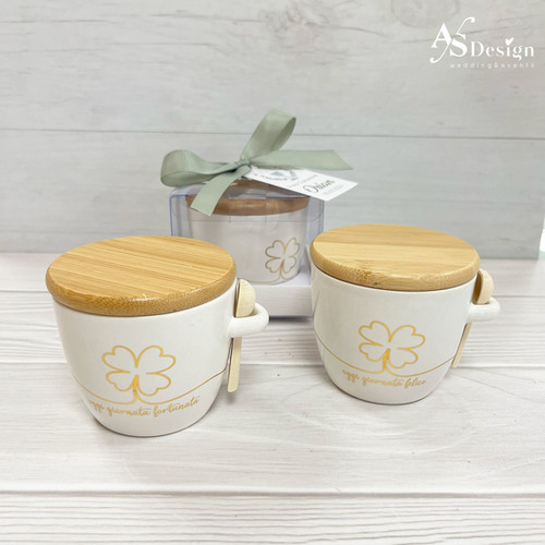 La Porcellana Bianca - Aperegina Oro Zuccheriera W/Cucchiaio 4X2.5 In Gift Box