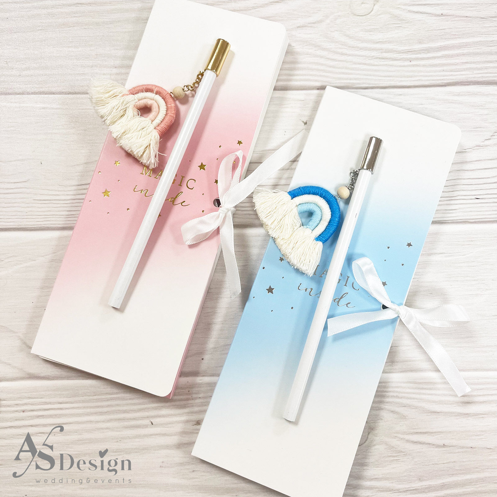 Bomboniera Matita con Arcobaleno Ricamato