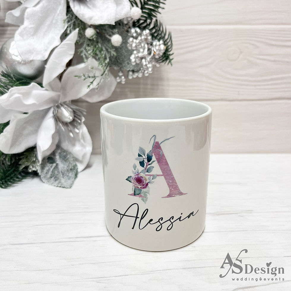 Porta Penne in Ceramica Personalizzato Iniziale - Idea Regalo Natale