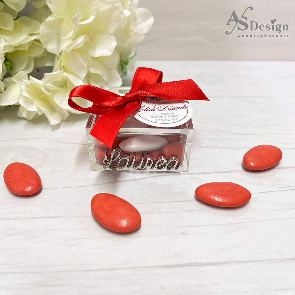 Bomboniera Scatola in Plex Porta Confetti - Laurea