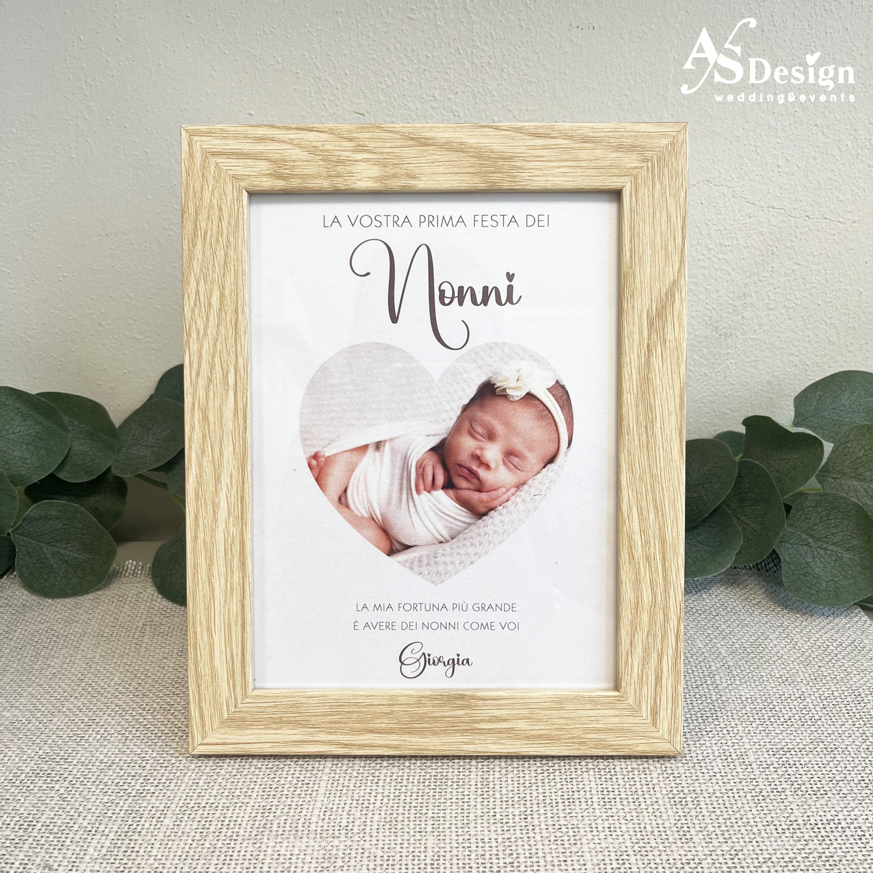 Quadretto con Foto - Idea Regalo Nonni