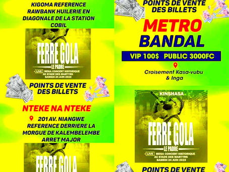 Culture : Ferre Gola dévoile les différents points des ventes des billets pour son concert au stade