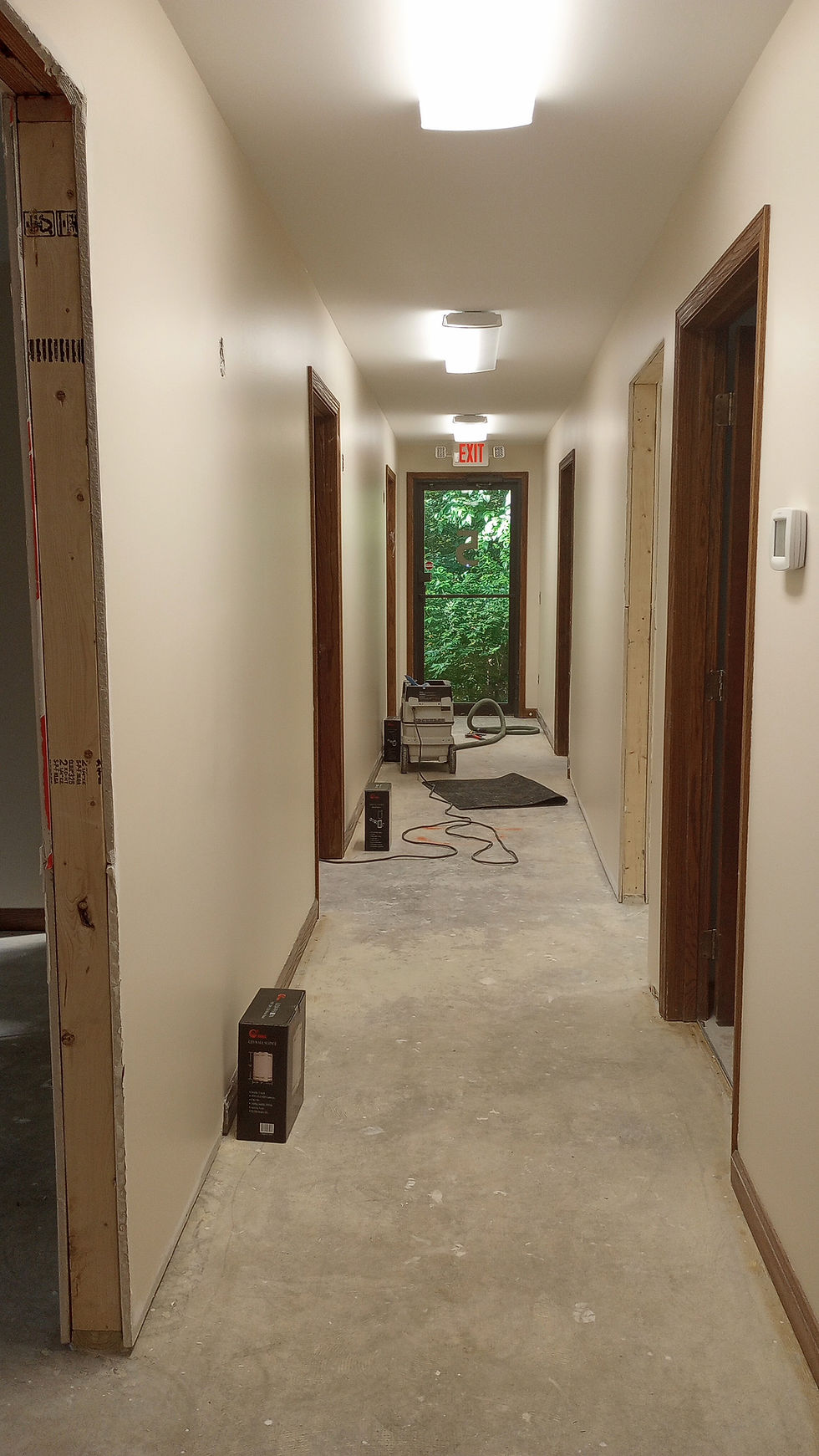 a hallway under construction
