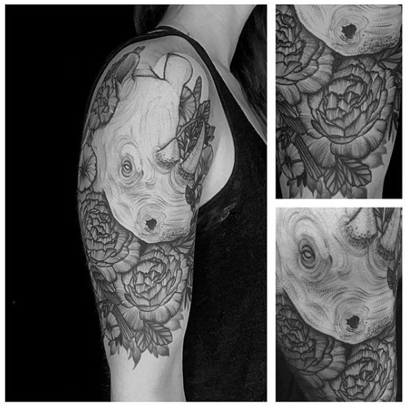 Rhino & Flowers