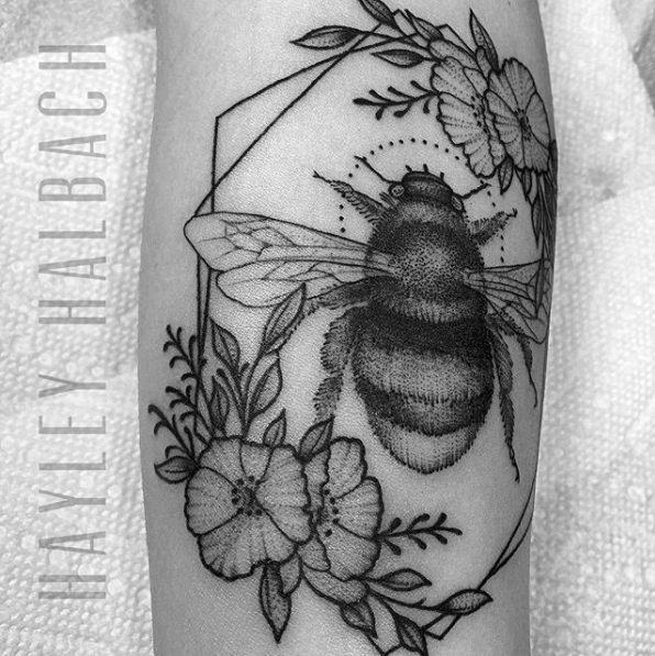 Bee & Flowers