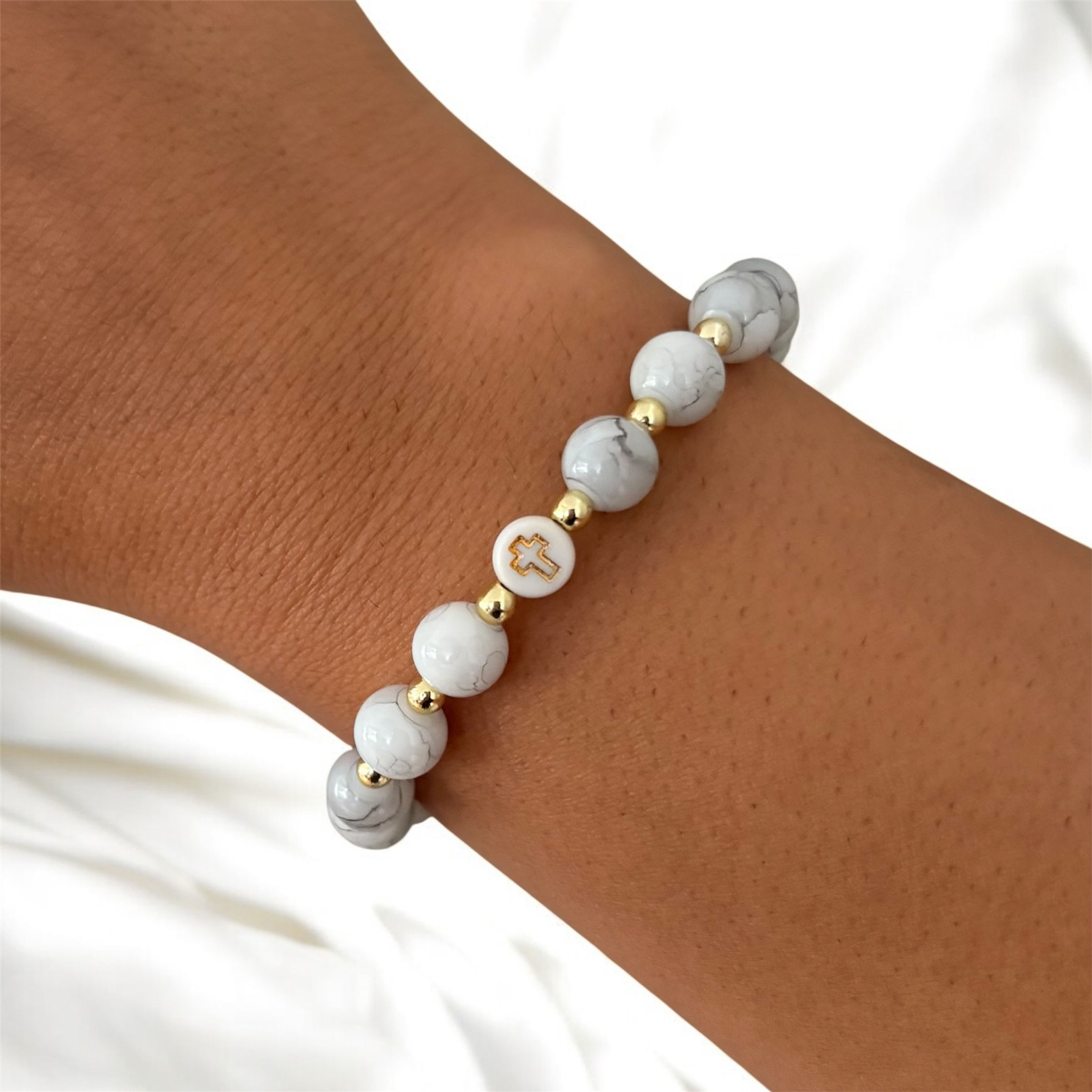 Ljus Grå Unik Pärlarmband 