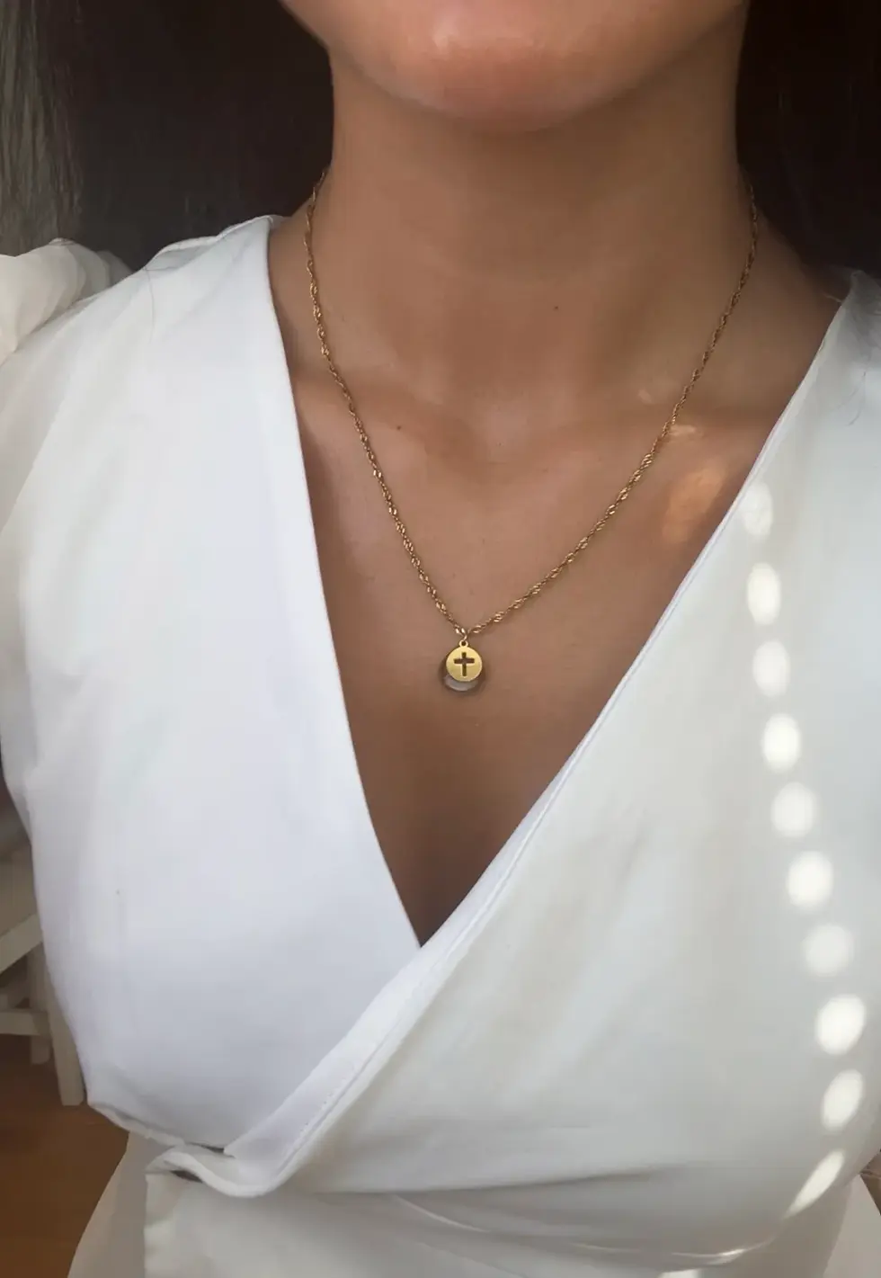 Thumbnail: Symboliskt Guldpläterat Halsband med Senapskorn och Berg