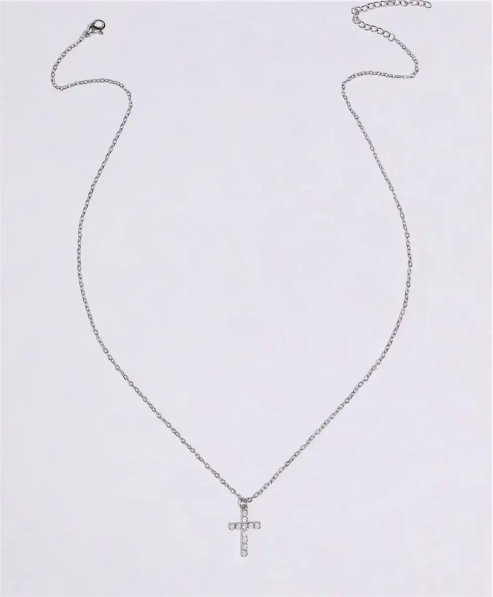 Thumbnail: Elegant Silverpläterat Korshalsband