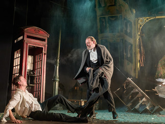 George Rowlands (Eric Birling) and Jeffrey Harmer (Mr Birling) in An Inspector Calls