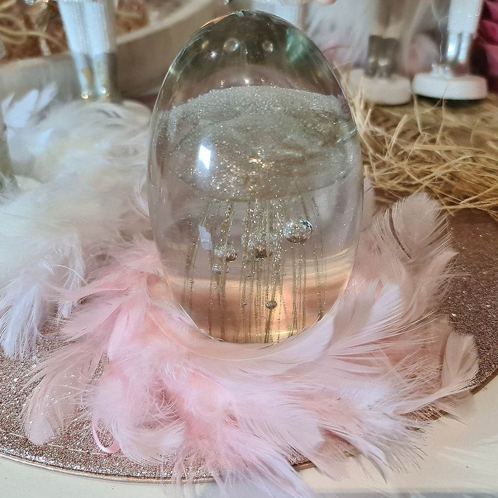 Miniature : Couronne plumes roses 5cm