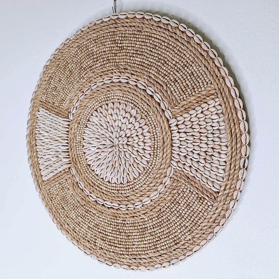 Miniature : Déco murale perles & coquillages — Bali naturel Ø35