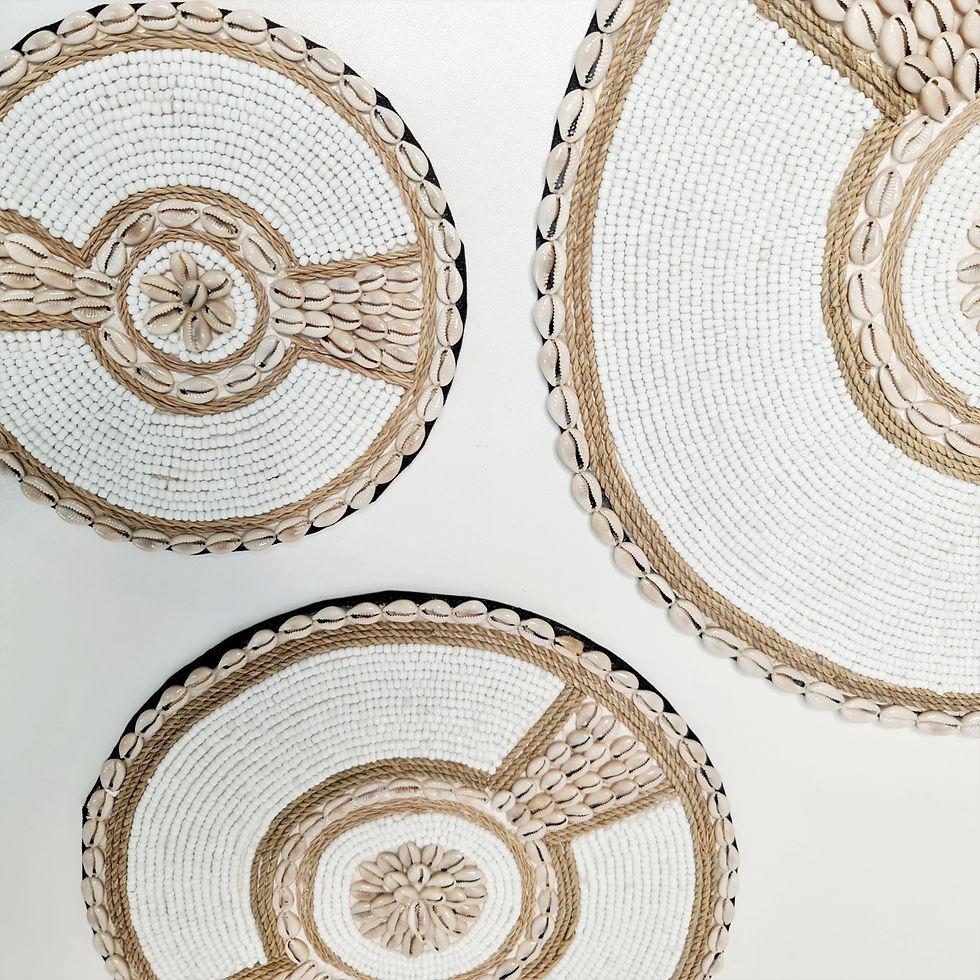 Miniature : Perles de Bali — disque mural fait main Ø30
