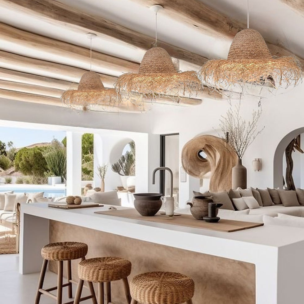 Miniature : Suspension petit chapeau — bambou tressé