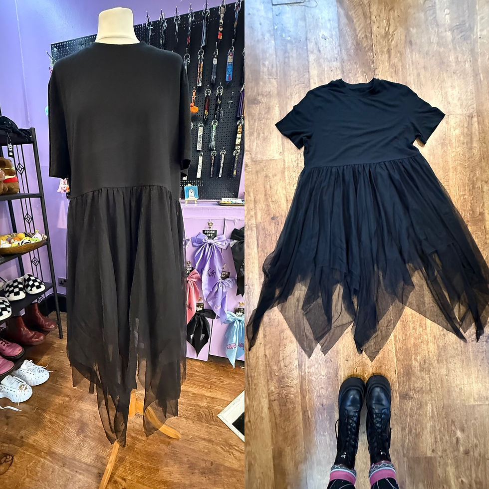 Witchy hem asymmetrical Mesh Dress