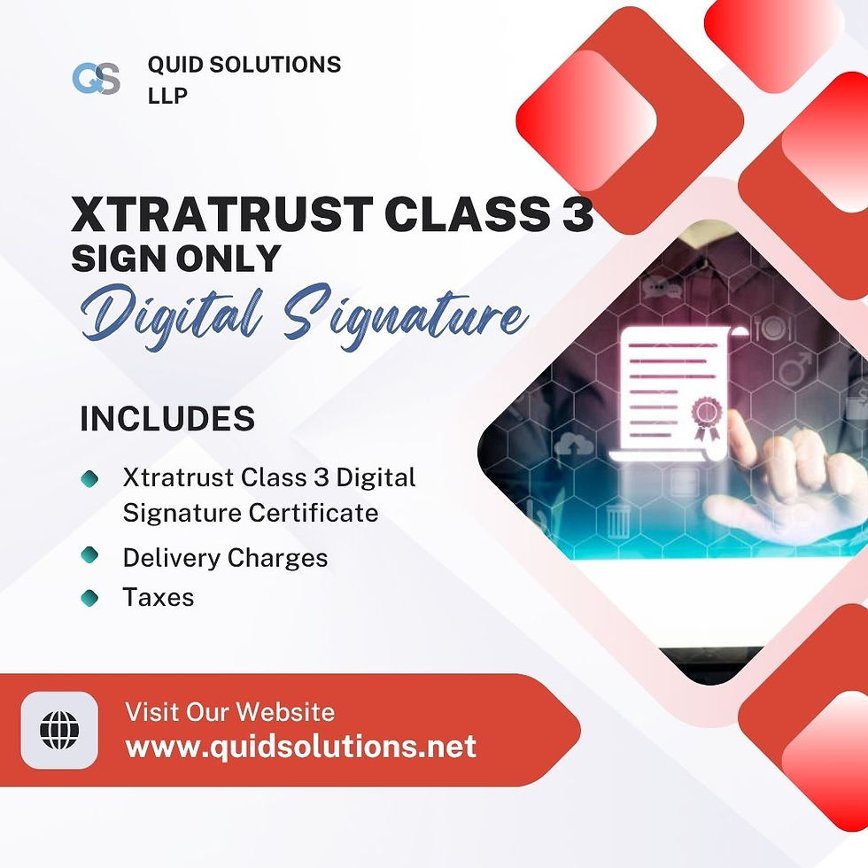 Xtratrust Class 3 Digital Signature Certificate (Sign Only)