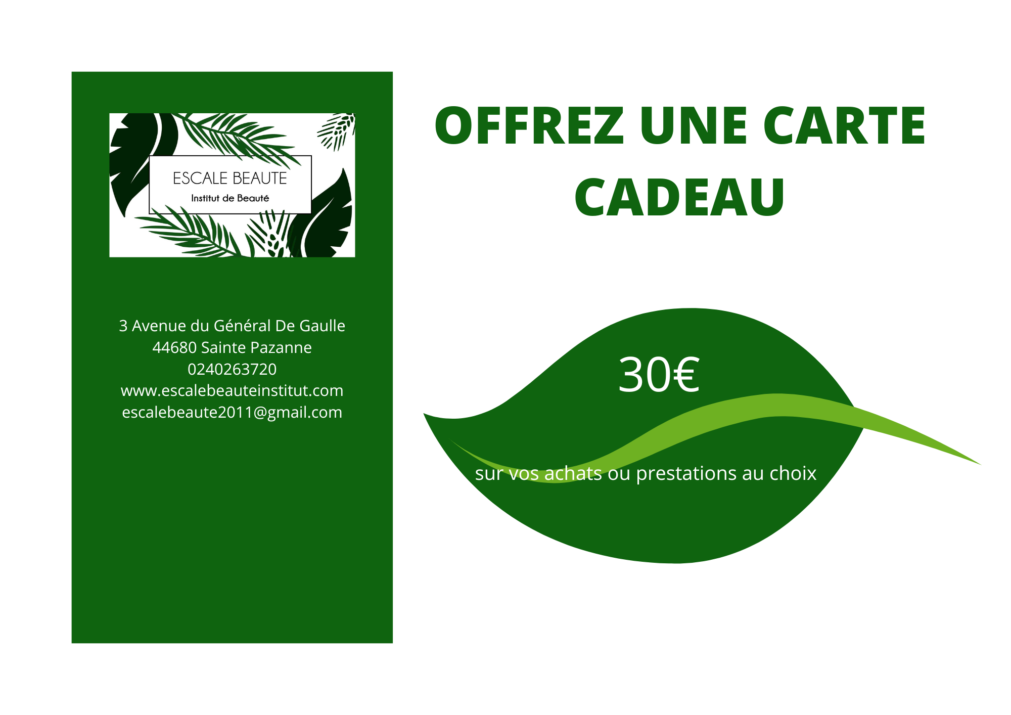 Carte Cadeau 30€