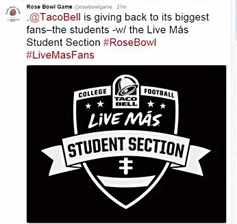 Rose Bowl Twitter Post