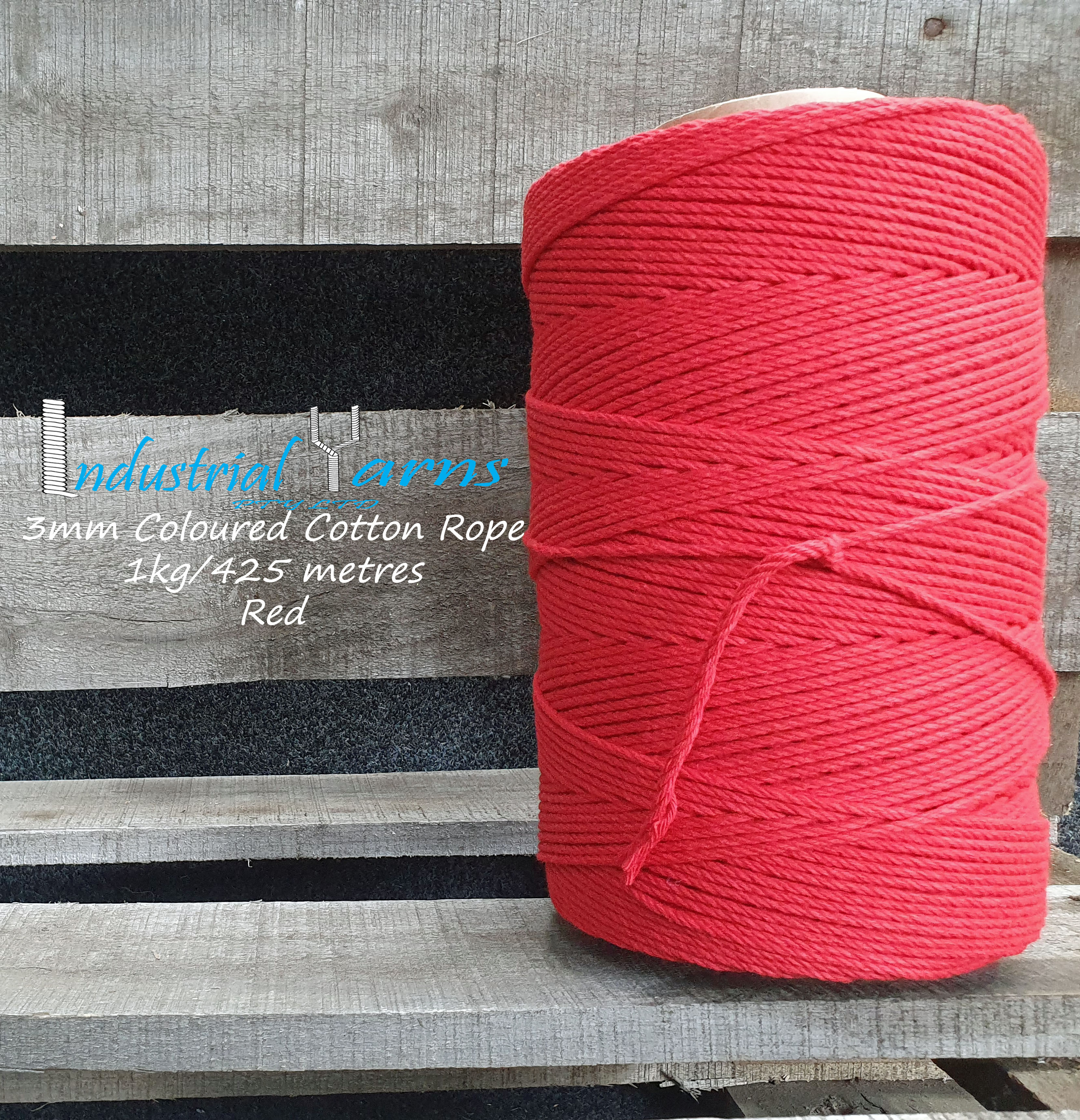 3mm Twisted Rope Red