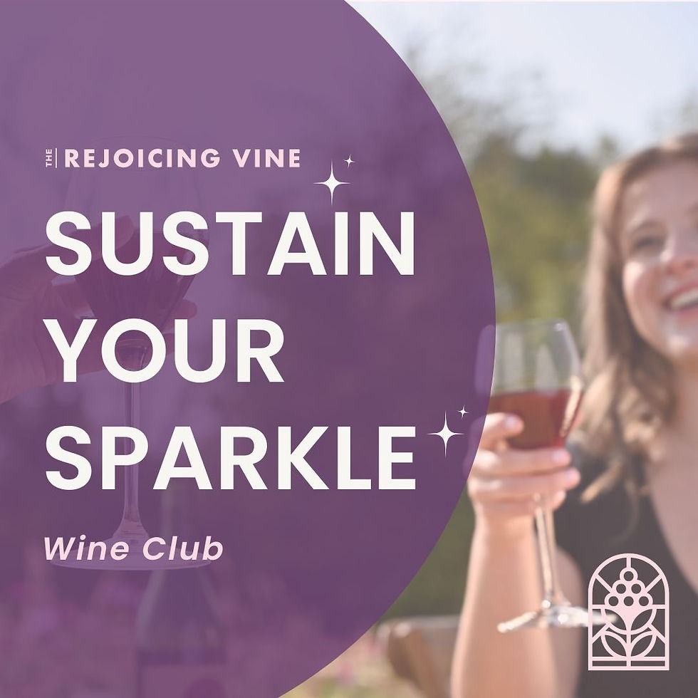 Sustain your sparkle wine club flyer with women holding glass of wine smiling