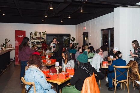 Clients gather at the winery