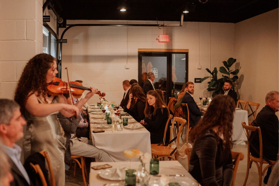 Formal setup for tasting room