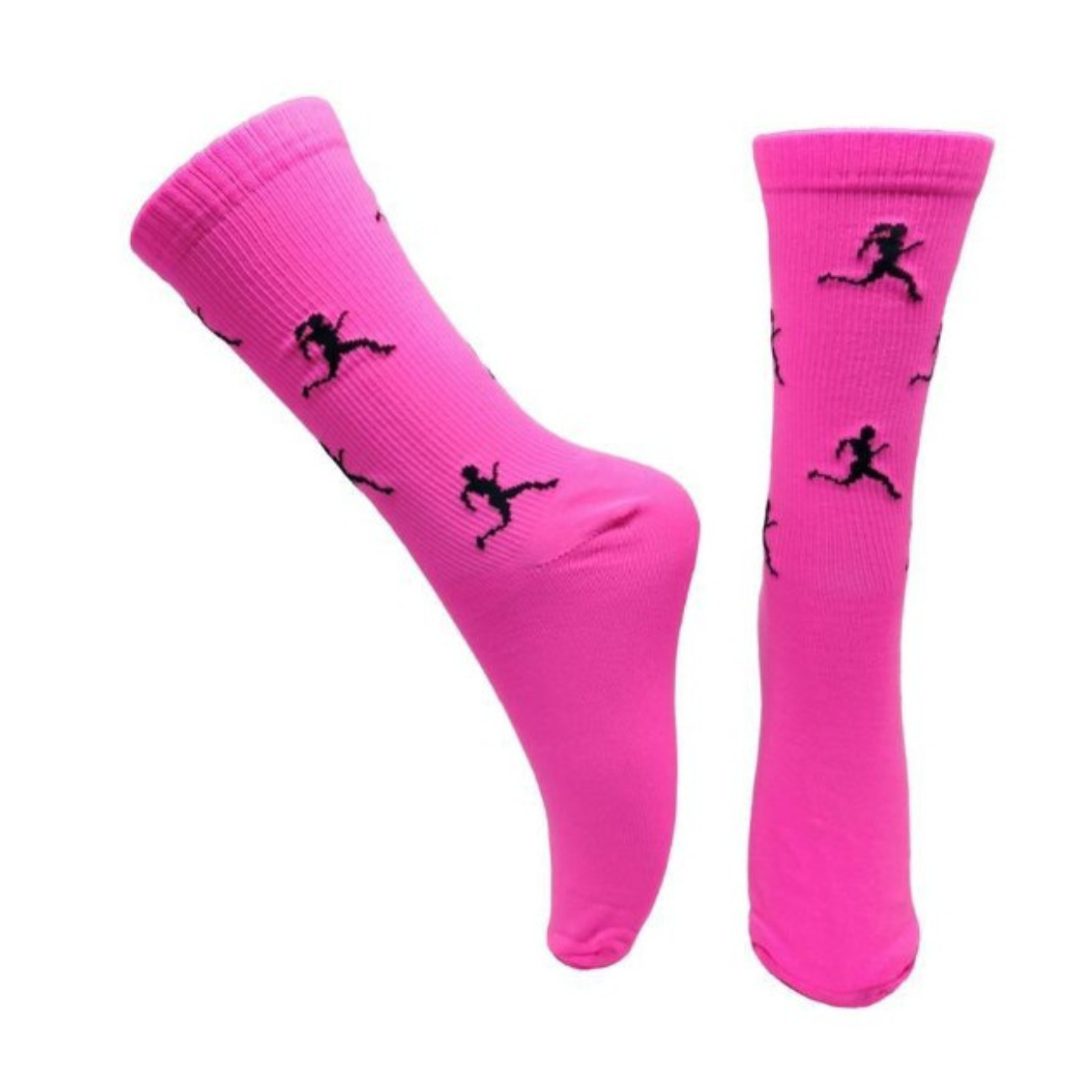Meia Corrida - Poliamida - Preta/Pink/Vermelha