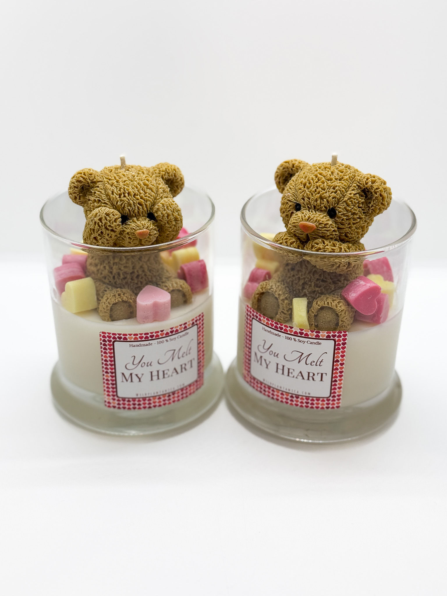 Adorable Teddy Bear Heart Soy Candle Net. Weight 250g PICK ONE