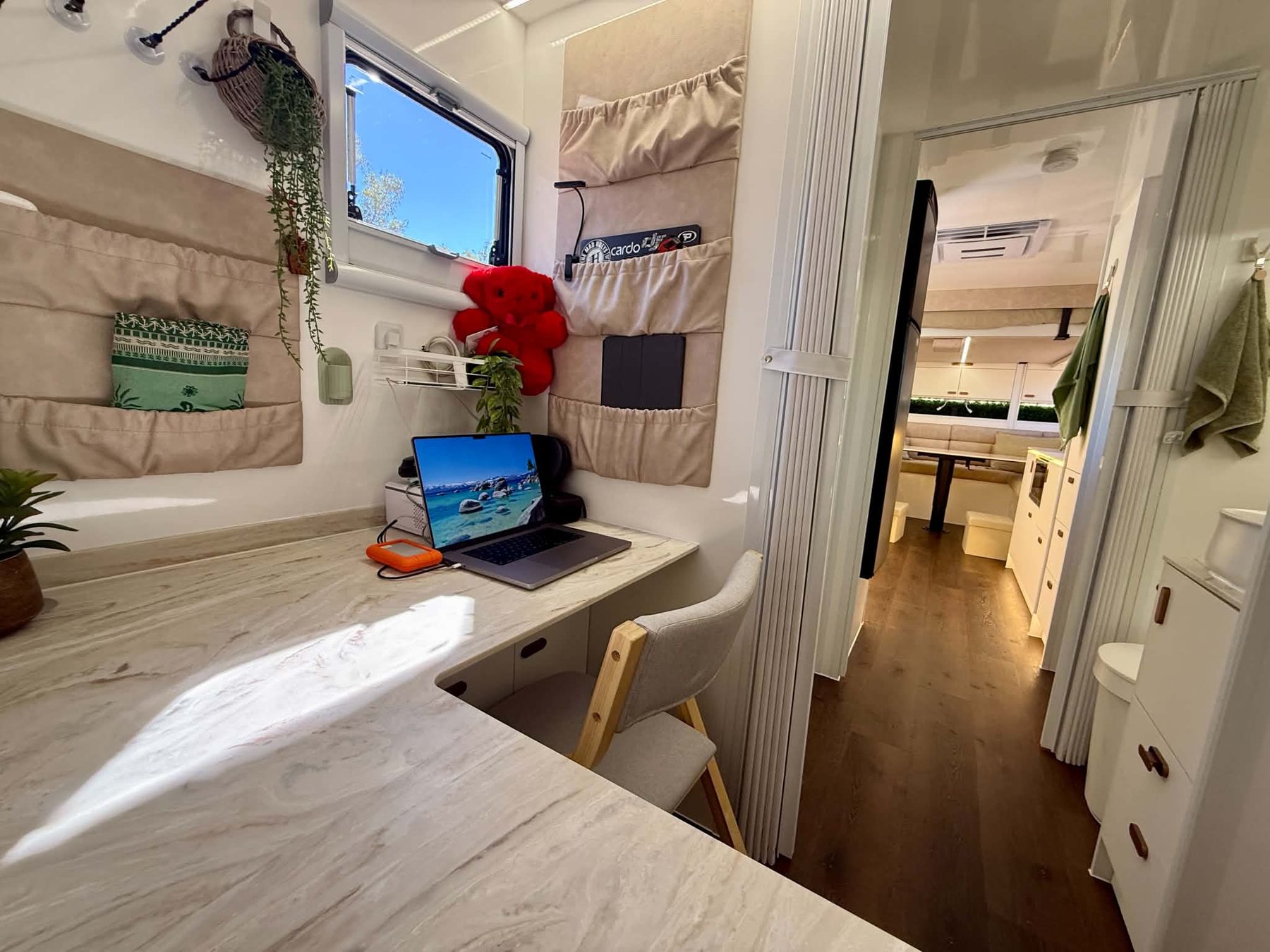 Dinette with a green wall