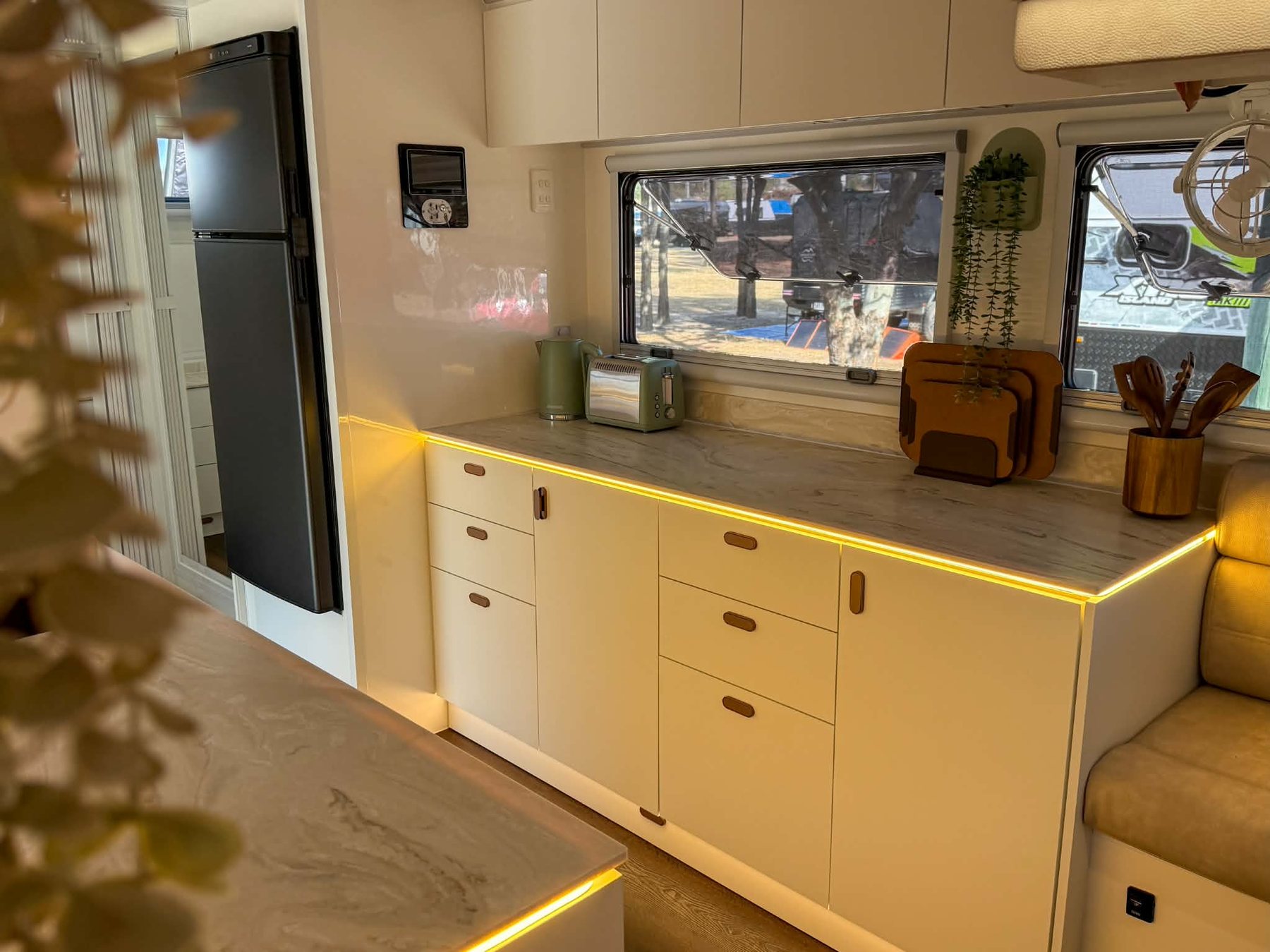 Kitchen bench, LED strip