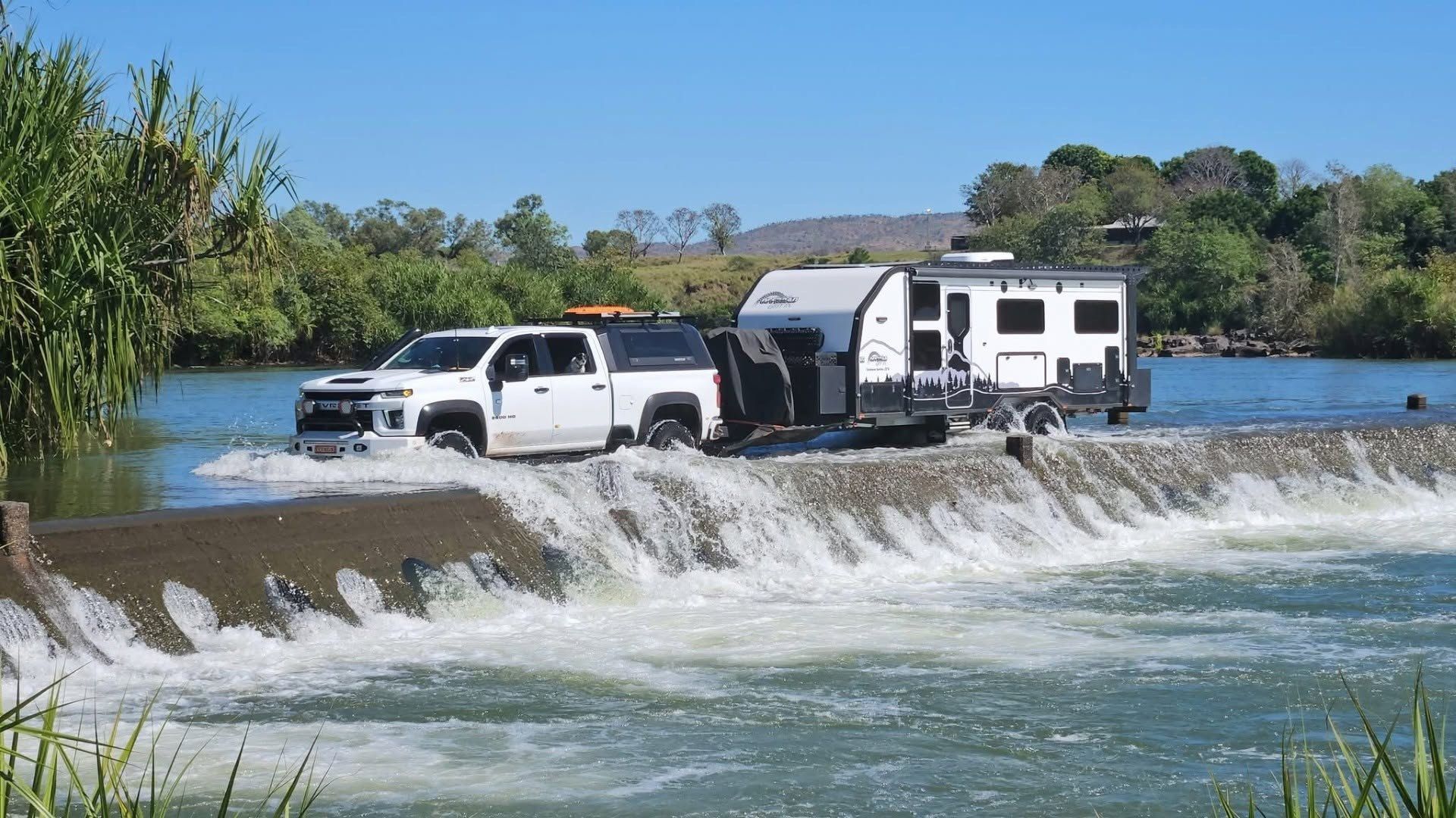 Across a flowing causeway
