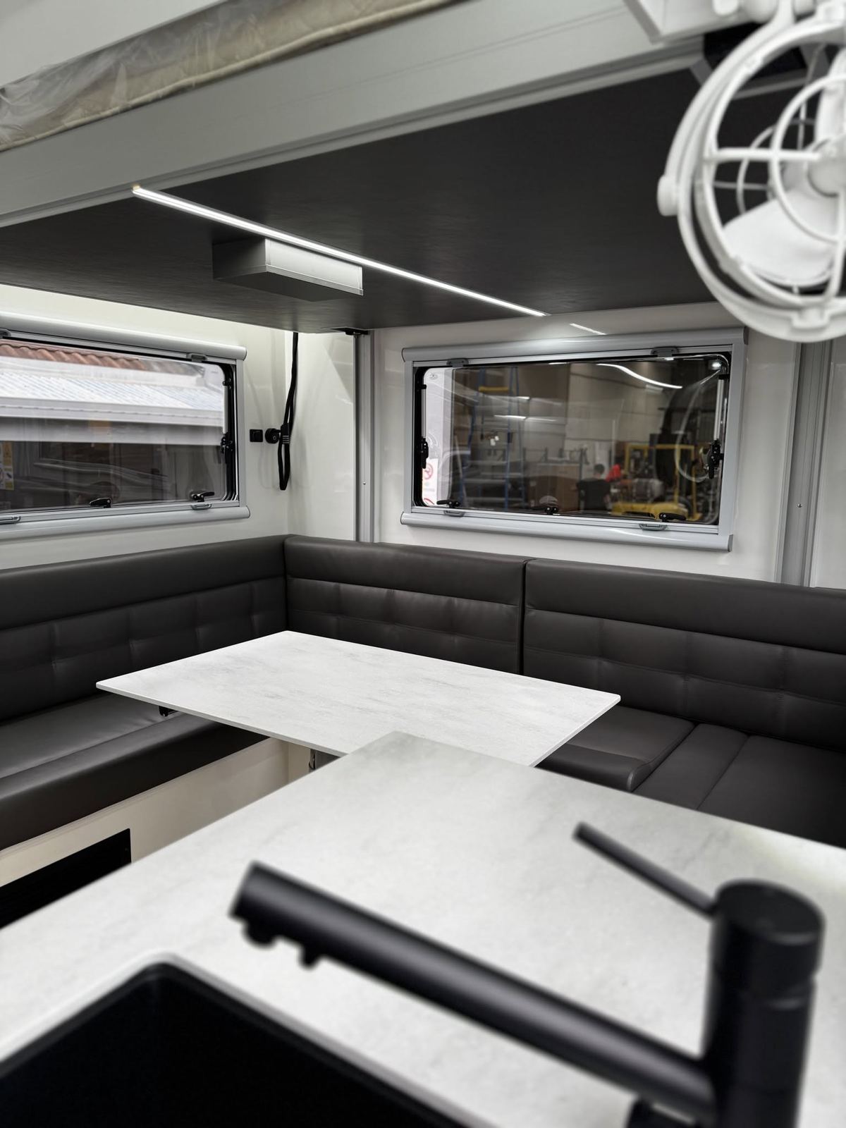 Black dinette and black tapware