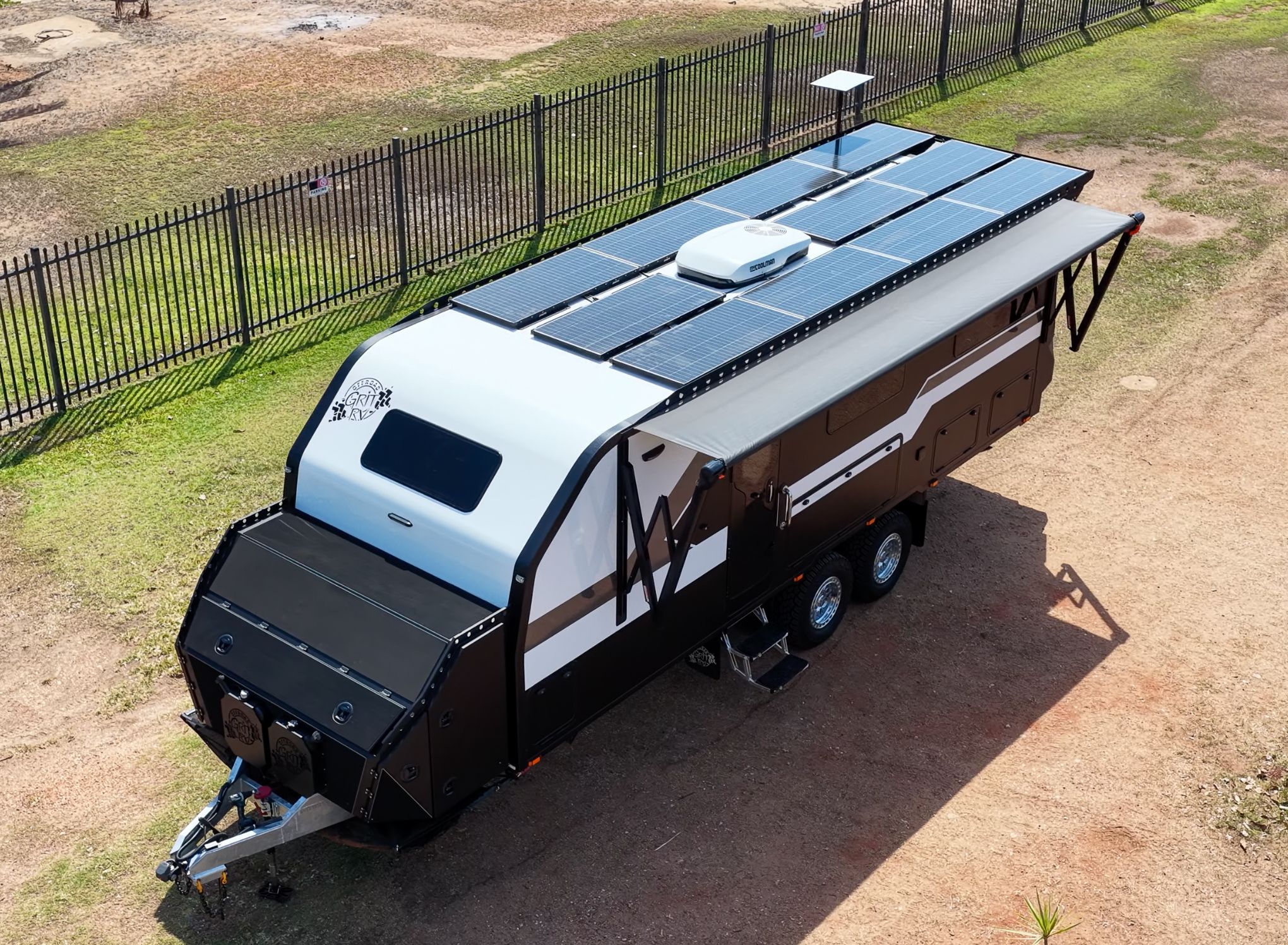 From above: solar, awning, ready to stay