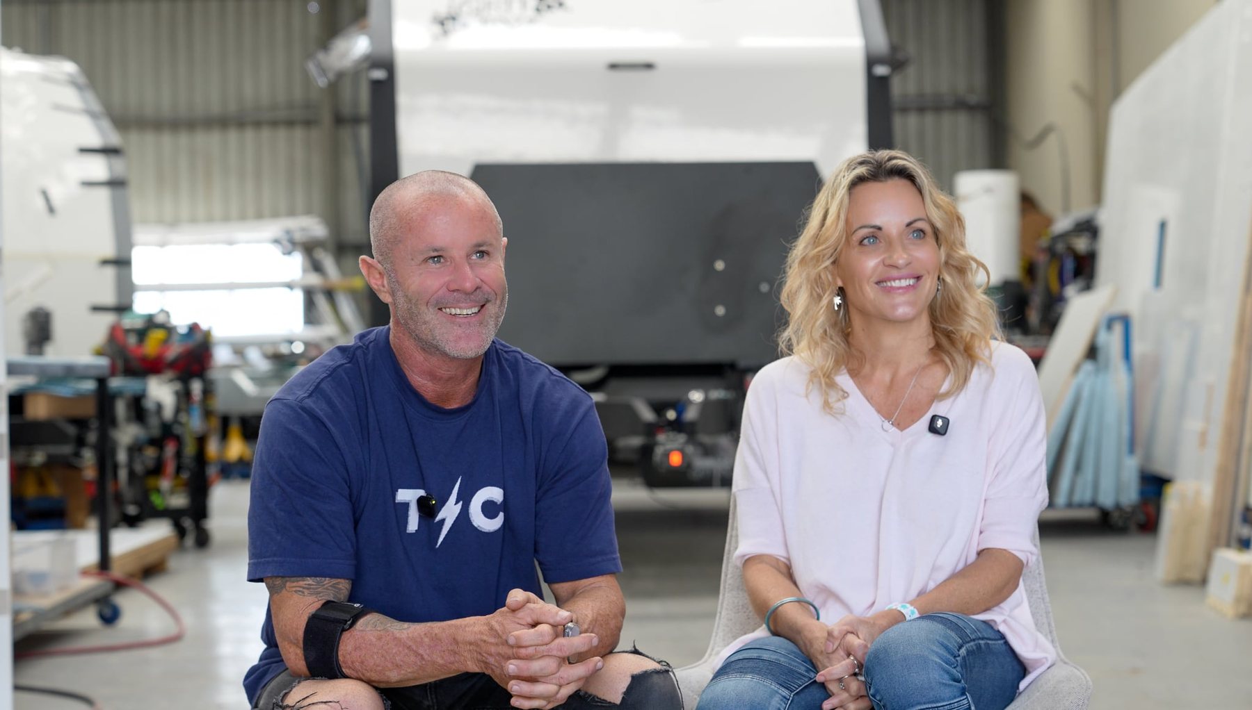 Chris and Miriam from ADU at the factory