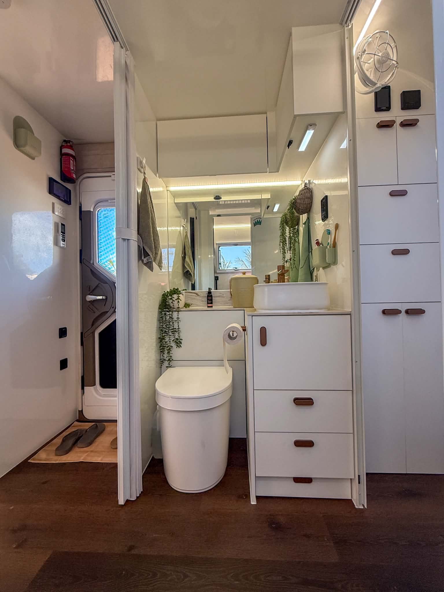 Ensuite, vessel basin and copper tapware