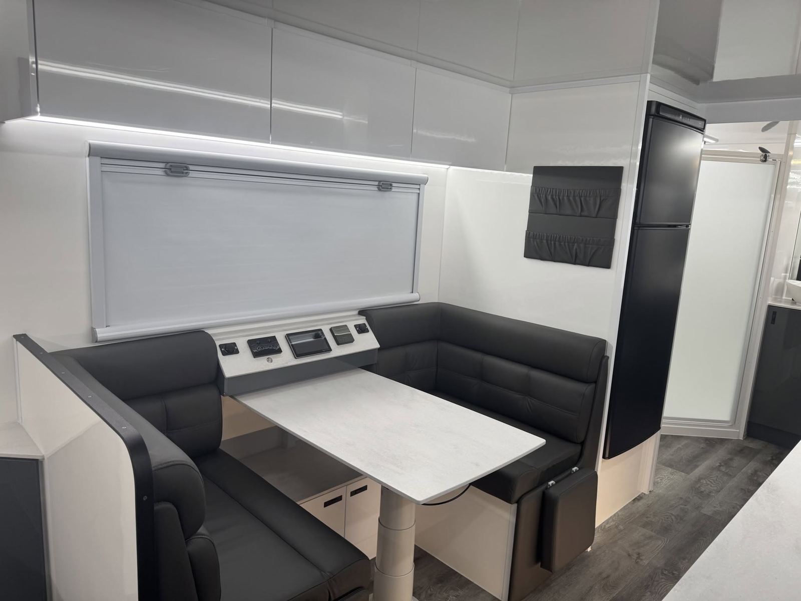 Charcoal dinette with blind down