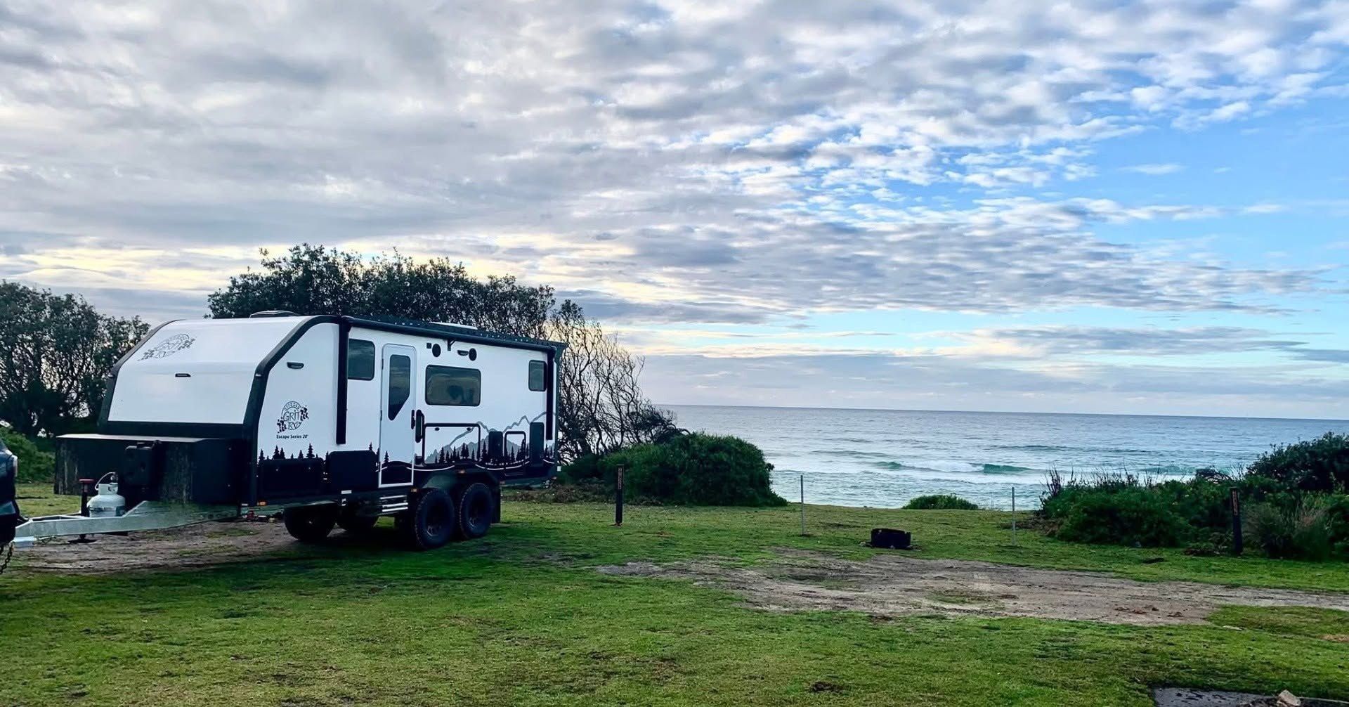 Headland camp above the beach
